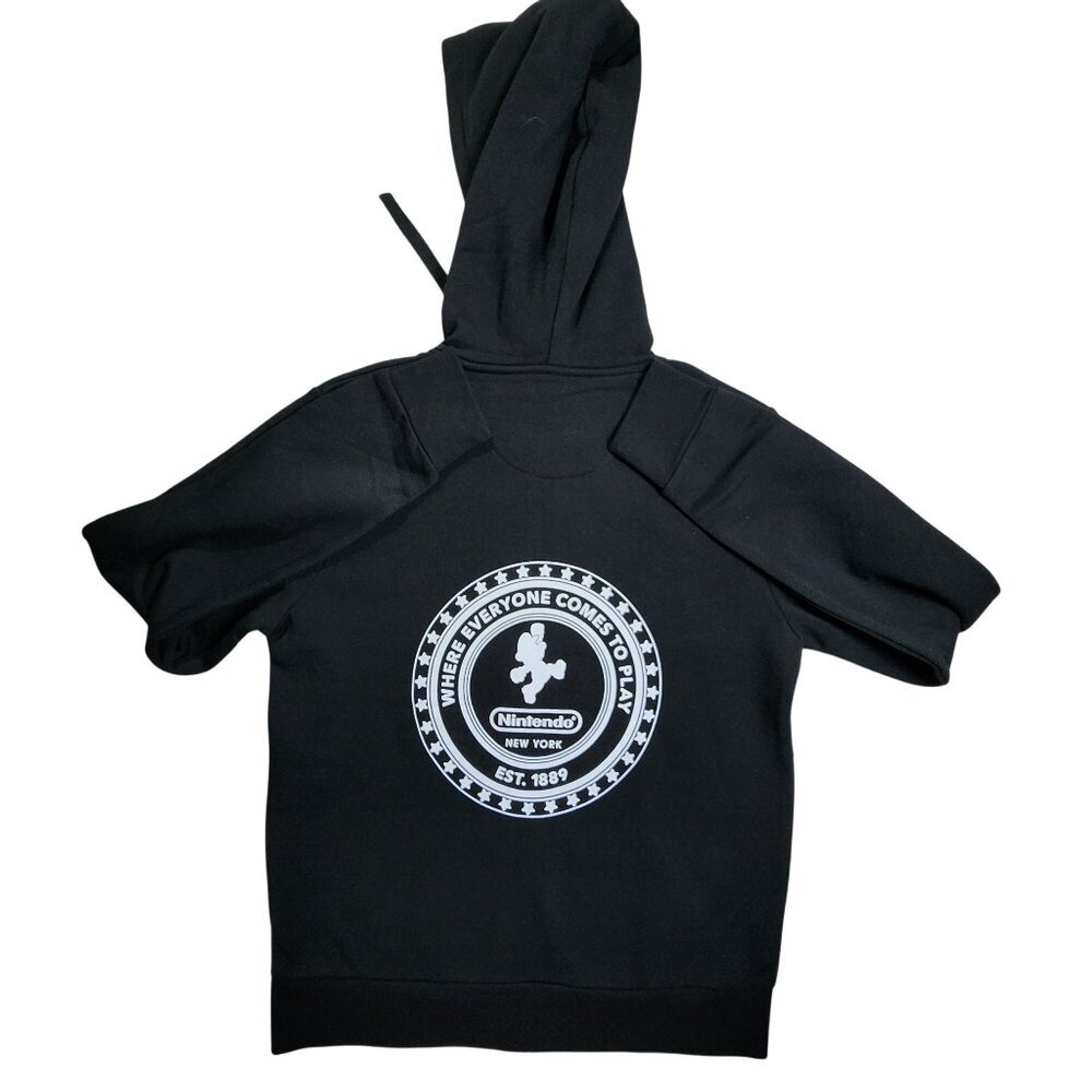 Nintendo New York 1889 Mario Coin OFFICIAL Hooded Sweatshirt Black, Medium - Picture 2 of 10